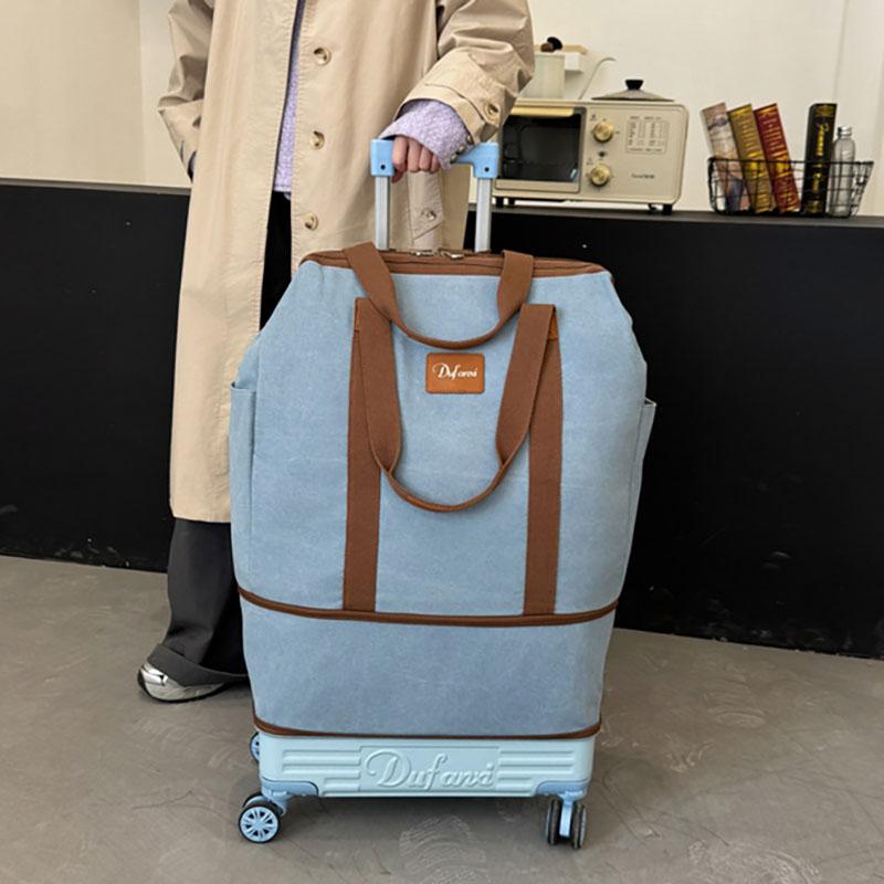 New Trolley Bag Detachable Universal Wheel Luggage Folding Storage Boarding Bag Expandable Suitcase Check-in Bag