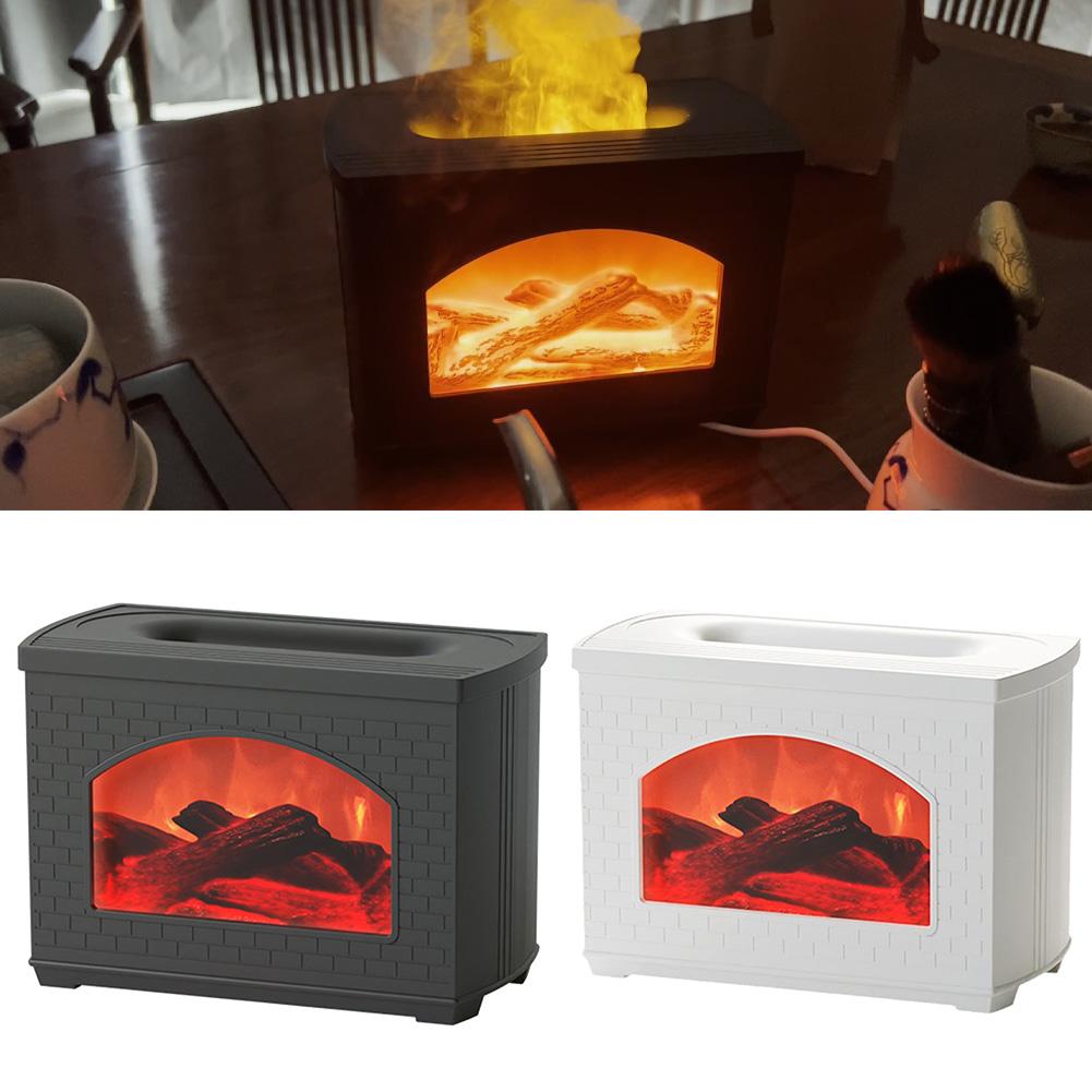 Simulation Flame Fireplace Air Humidifier USB Powered Household Aromatherapy Essential Oil Diffuser Bedroom Humidifier With Nigh