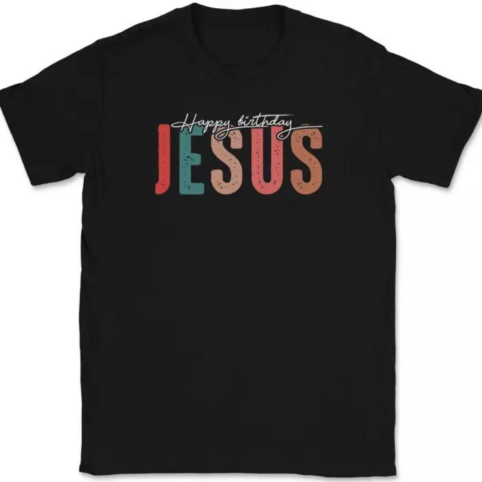 

Happy Birthday Jesus T-Shirt Tee Funny Christmas Holiday S