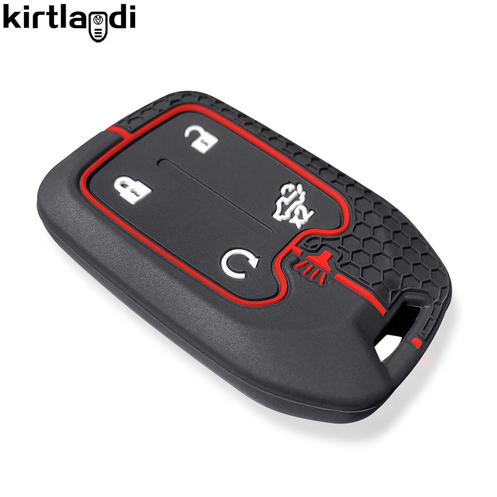 Silicone Car Key Cover Holder Case For CHEVROLET Silverado Suburban For GMC Sierra 1500 2500HD 3500HD Terrain Acadia Keychain