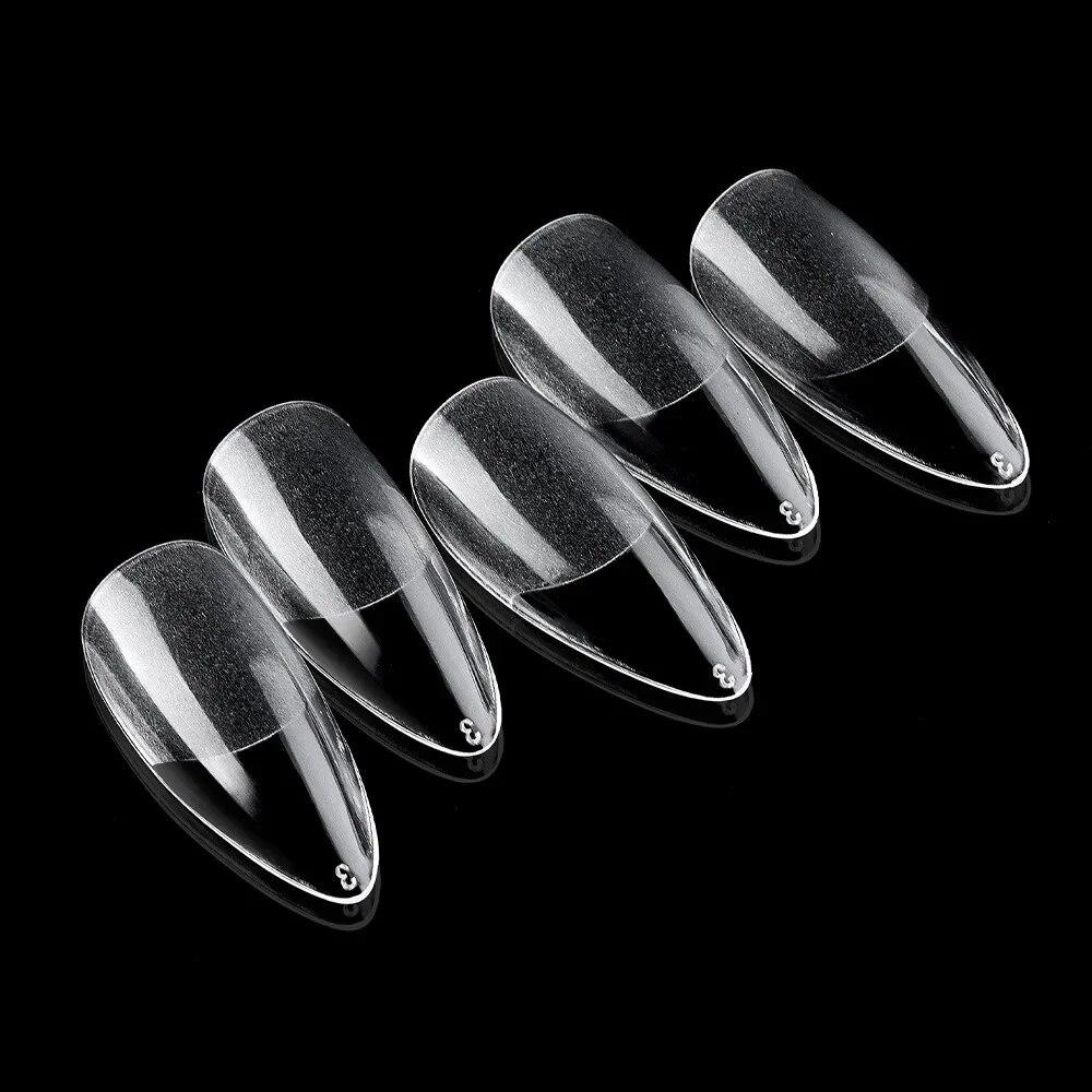 120pcs The New Transparent Semi-frosted Nails Are Fully Fitted With Light Weight Folding Seamless Nails To Extend Fake Nails