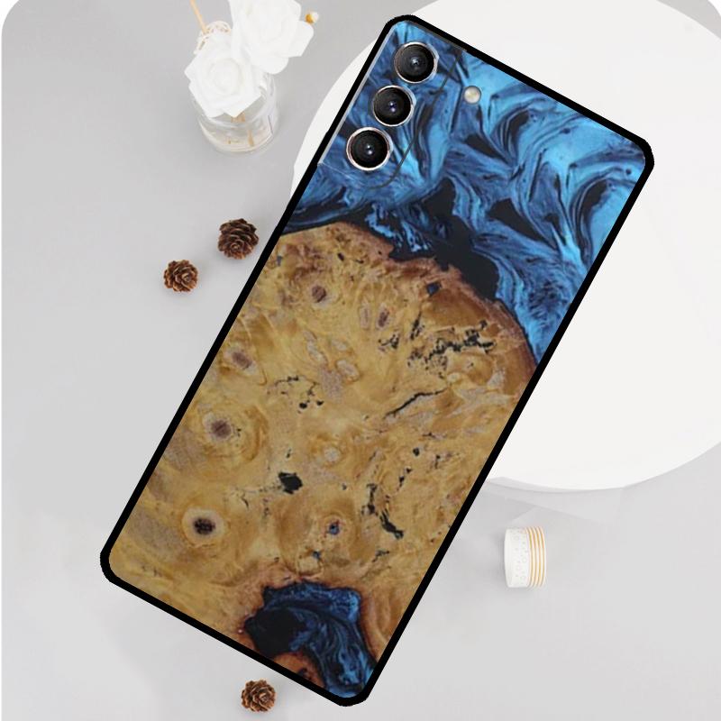 Wood Resin Traveler Protective Phone Case For Samsung Galaxy S25 S26 Ultra S20 S21 S22 S23 S24 S10 Plus S25 FE Funda Cover