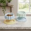 Non-Slip Base Pet Stainless Steel Bowl Cake Shape Stable Detachable Pet Bowl Elevated Design Cartoon Neck Protection Bowl