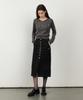City Breeze Cotton Button-Up Long Skirt_Black