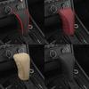 Universele Auto Versnellingspook Beschermhoes Leer Ademend Rundleer Versnellingspook Beschermhoes Koolstofvezel Patroon Auto Interieur