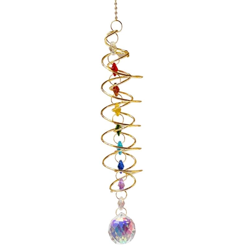 Suncatchers Wind Chimes Gazing Spiraling Tail Crystal Decorative Wind Chimes Suncatchers Crystals Hanging for Garden