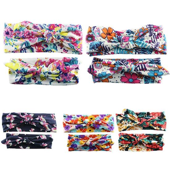 2 pezzi/set mamma bambino carino bellissimo elastico floreale bowknot fasce fasce per capelli