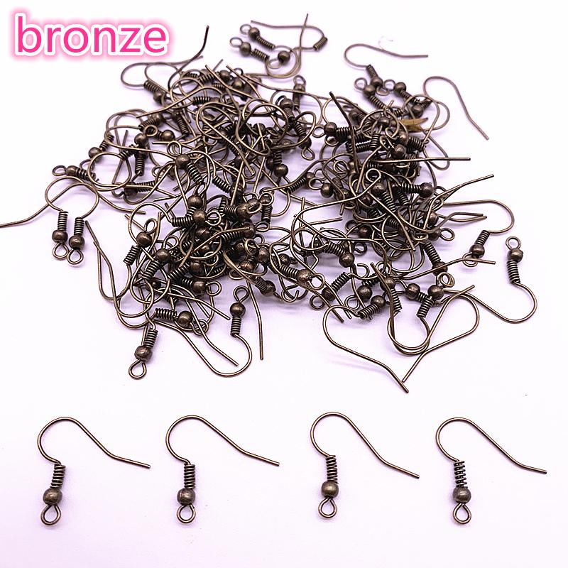100PCS(50pair) Findings Earring Hook Coil Ear Wire DIY Jewelry Making