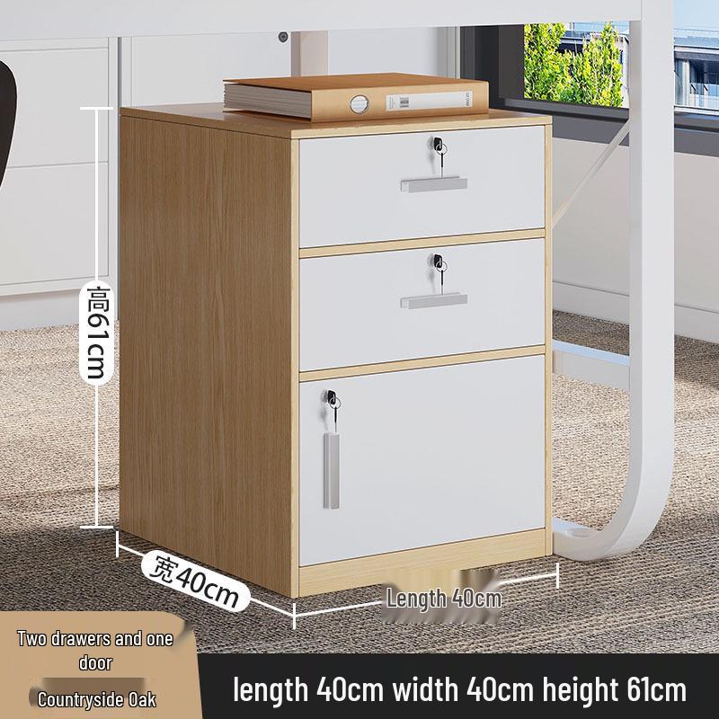 Office Mobile Filing Cabinet with Lock, Wheels, and Drawers