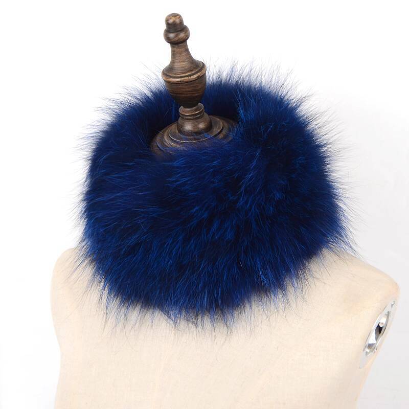 Echter Fuchsfellschal Handgestrickter Pelz-Nackenschal Winter Elastisches Stirnband Pelzschal Plüsch Warm Dicke Nackenwärmer