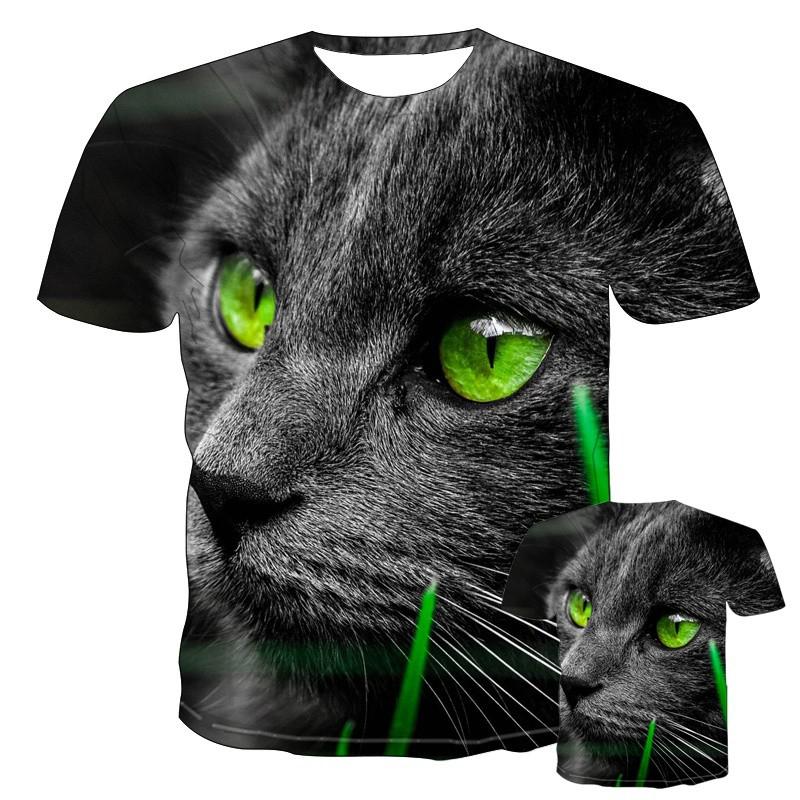 

Новая летняя модная крутая футболка для мужчин/девочек, детская, с 3D-принтом в виде милого животного или кошки, спортивная, дышащая, легкая, для фитнеса, спортивная футболка 6XL