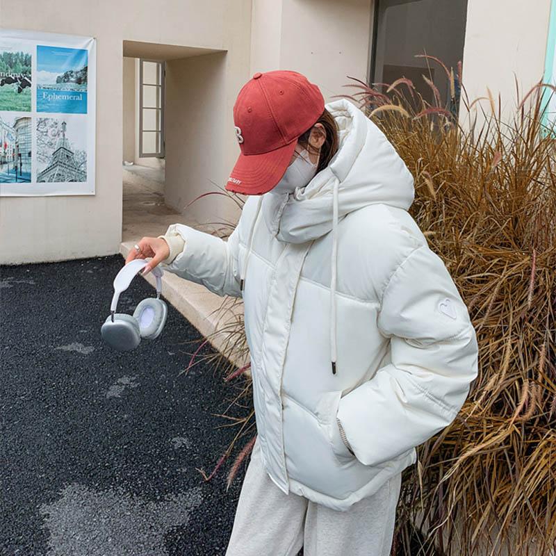 Kurtka puchowa damska na jesień i zimę, ciepła, wąska, lekka, gruba kurtka, duże rozmiary, luźne, wygodne topy rekreacyjne