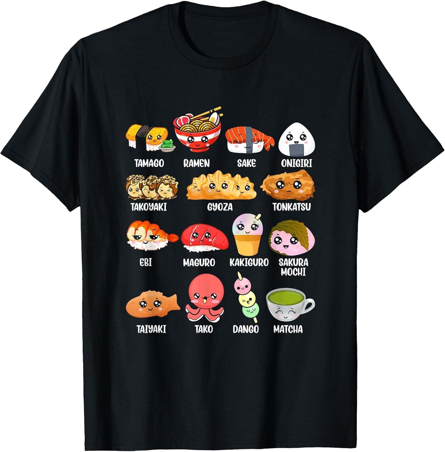 Funny Japanese Asian Food Fan Kawaii Ramen Sushi Japan Cotton Tee - MADE IN USA XXXL
