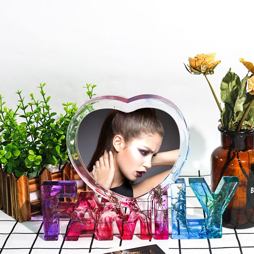 Love Home Family Silicone Molds Picture Photo Frame Epoxy Resin Mold DIY Crafts Jewelry Making Home Tabletop Decorations