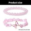 Set of 2 Crystal Butterfly Pendant Bracelet Set Trendy Crystal Beaded Butterfly Bracelet Accessory for Style Seekers