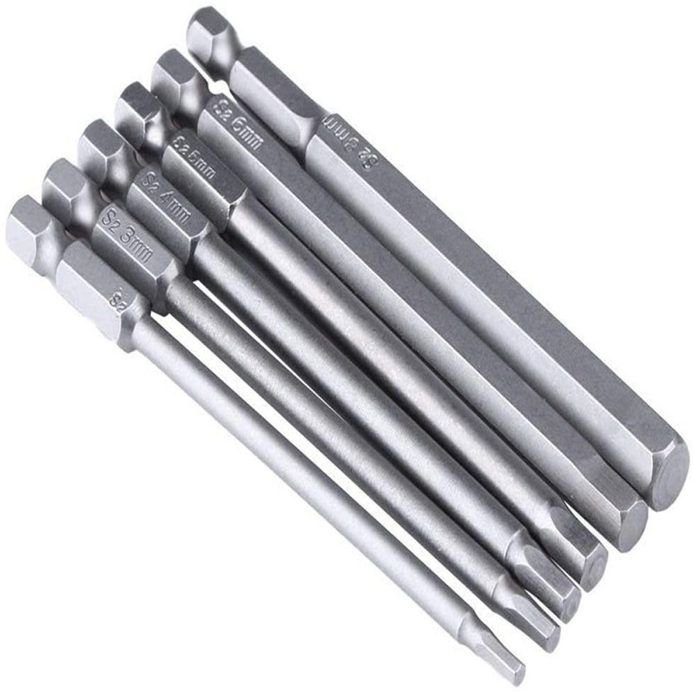100mm 8pcs Hex Head Allen Wrench Drill Bits Set SAE Metric Allen Electric Hexagonal Bit Screwdriver Socket Bit Power Tool Parts