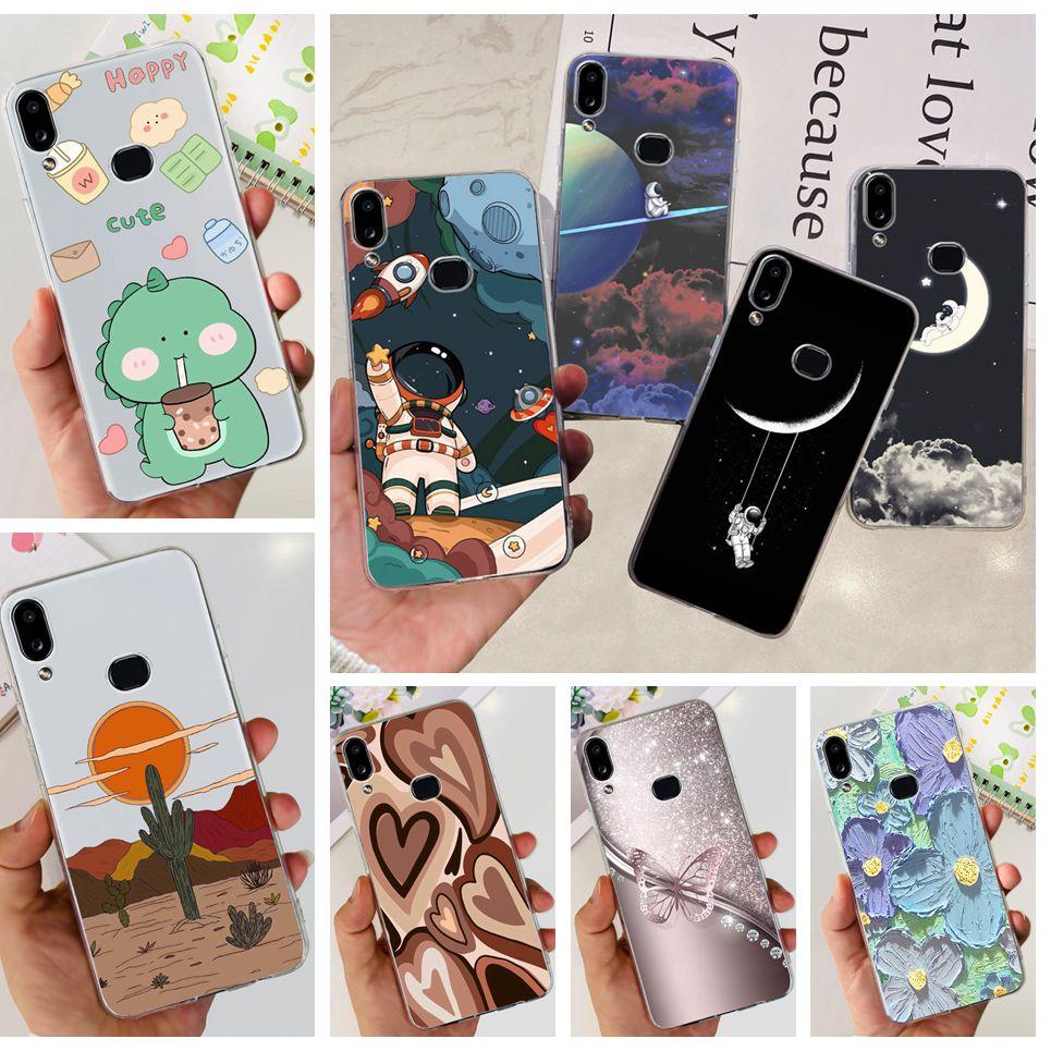 For Samsung Galaxy A10s SM-A107F Case Cute Dinosaur Astronaut Clear Silicon Soft Cover For Samsung A10s A 10 S A10 Phone Case