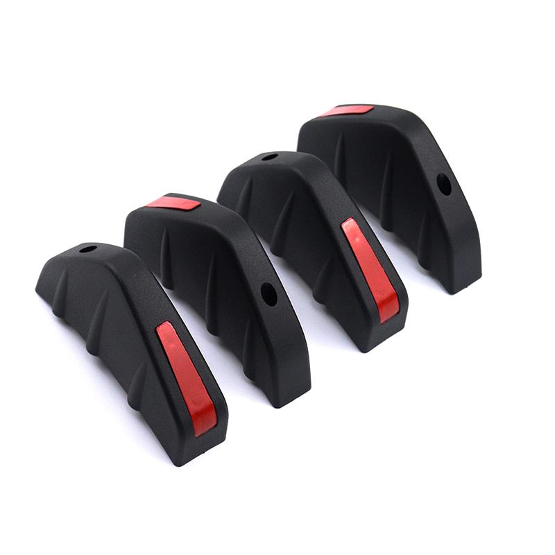 4pcs Universal Carbon Fiber Car Modified Rear Bumper Diffuser Spoiler Black Red ABS Rear Bumper Lip Diffuser Anti-collision