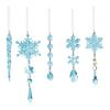 18dílná sada vánočních sněhových vloček a rampouchů na stromeček Vánoční závěsné ozdoby Akrylové přívěsky