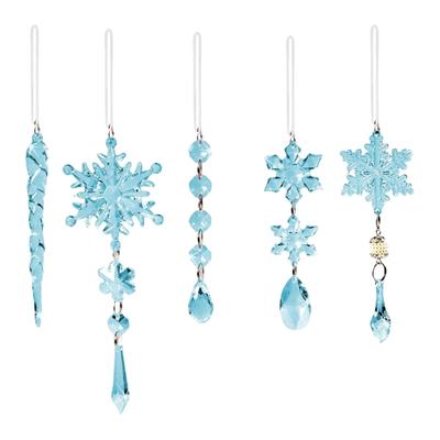 18-Piece Set Of Christmas Snowflakes And Icicle Tree Decorations Christmas Hanging Ornaments Acrylic Pendants