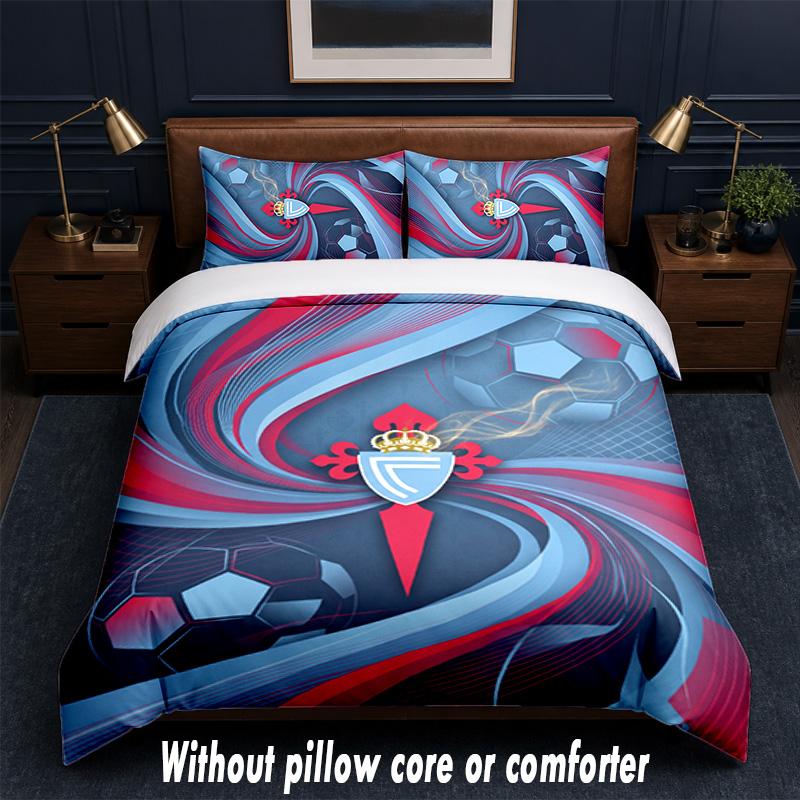 Celta Vigo FC Design Bed Bedding Set 1 Duvet Cover + 2 Pillowcases Soft Breathable Household Bed Linens