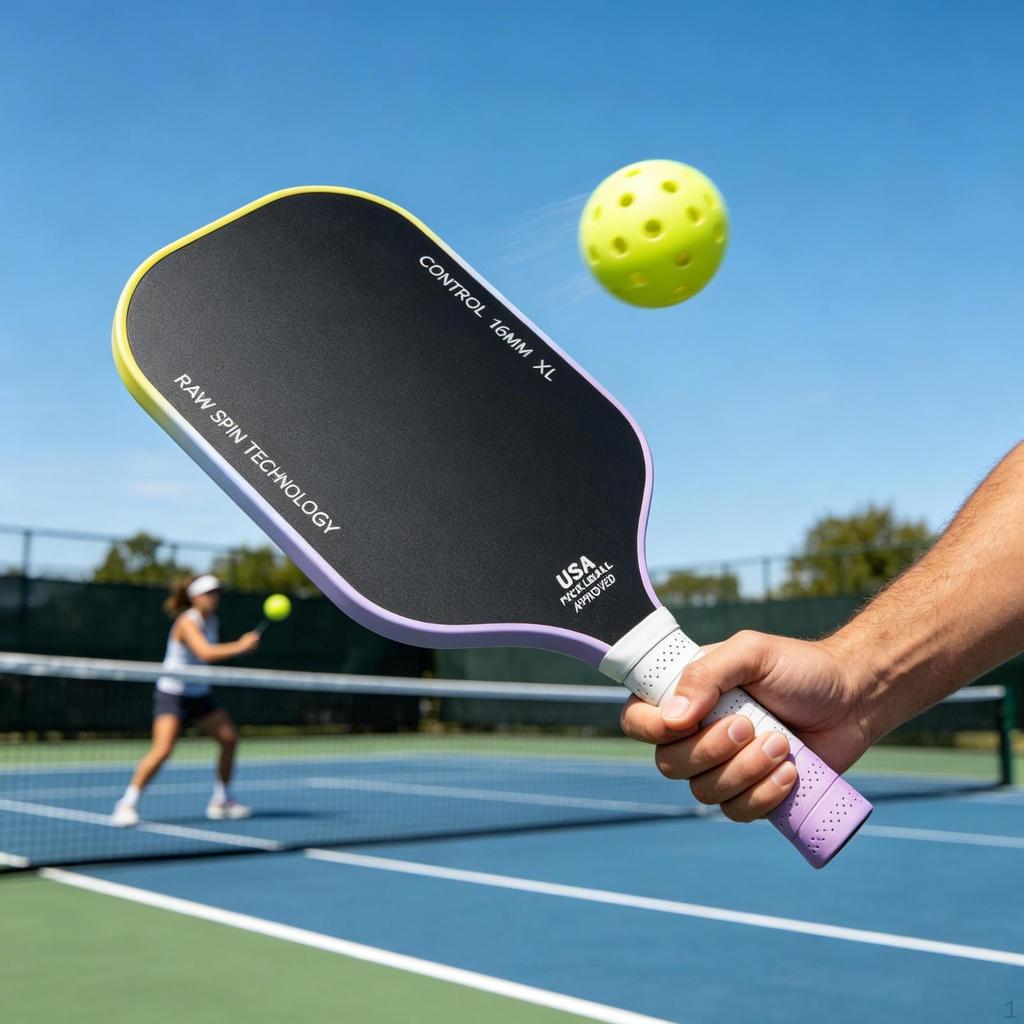 Pickleball Paddle Portable Carbon Fiber for Kids Indoor Outdoor Use Exercise white