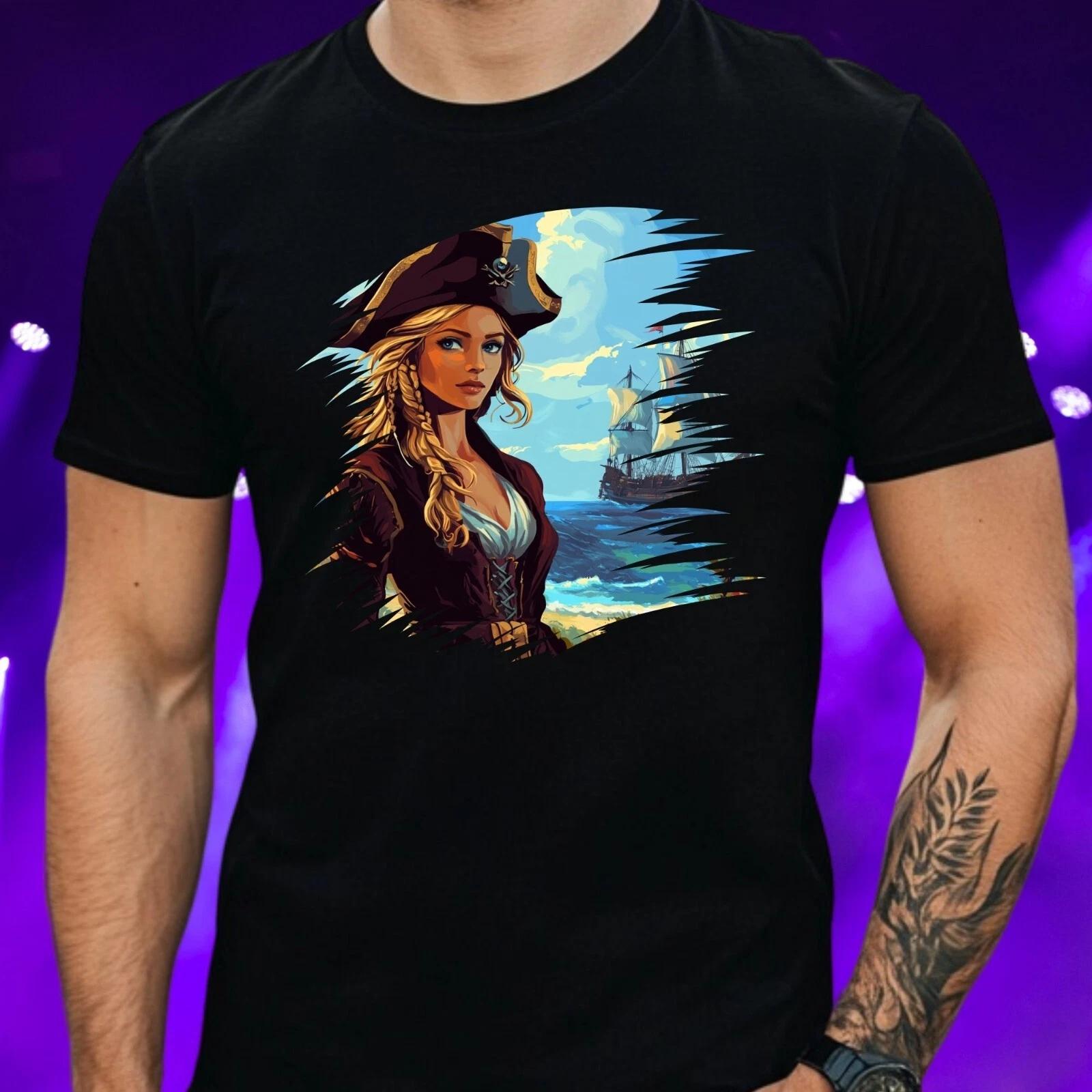T-Shirt Herren Pirat Motiv Baumwolle Größe S bis 5XL XL