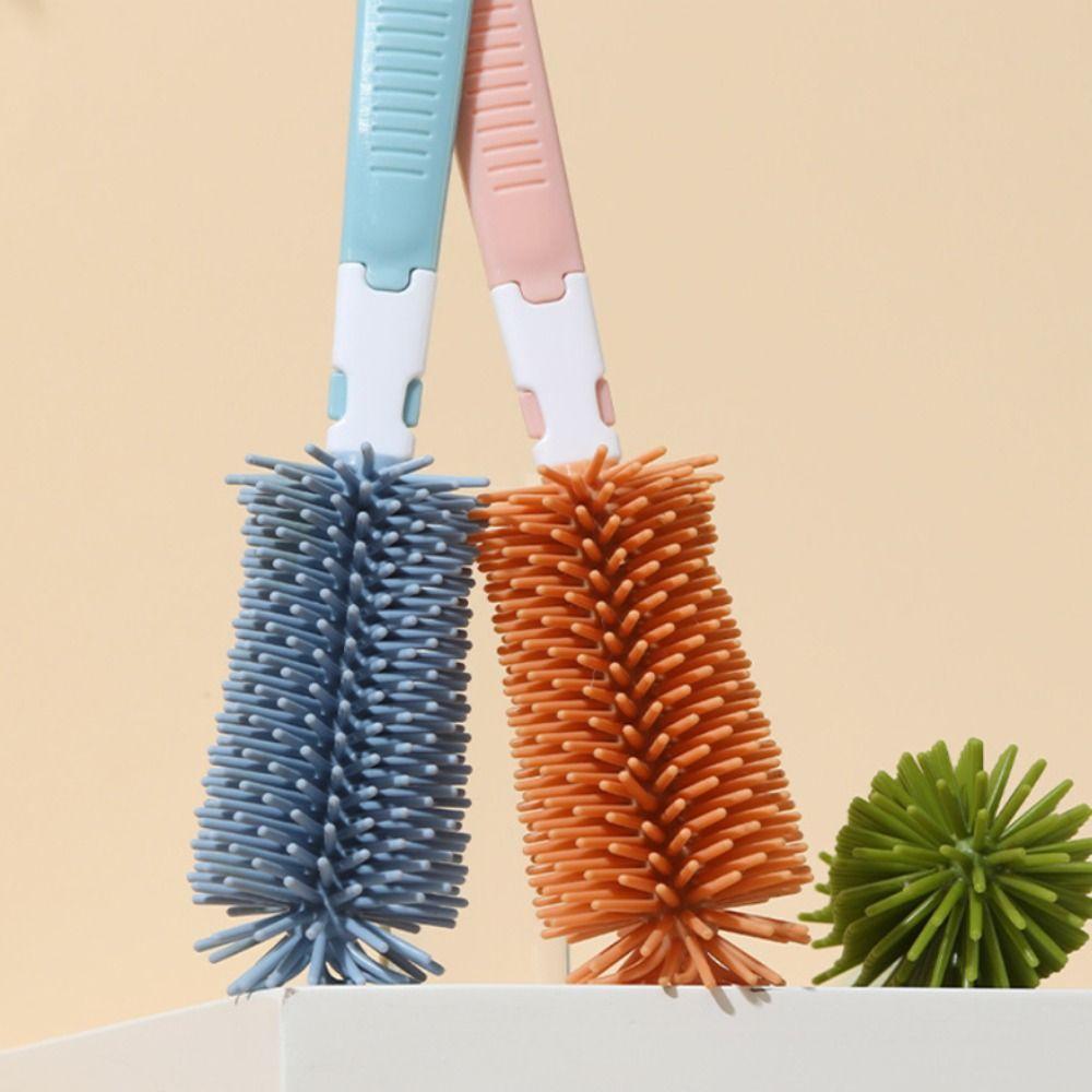 2PCS/SET Silicone Baby Bottle Brush 360 Degree Rotation Nipple Brush Baby Bottle Cleaner Set Cups