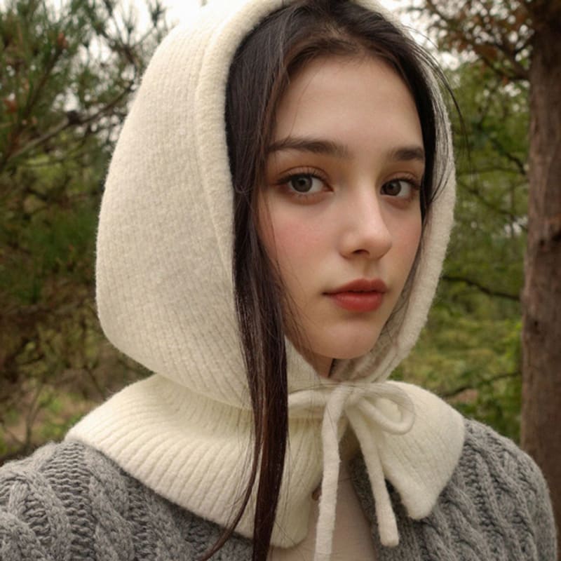 

PREMIERE AMOUR Soft Knit Balaclava - Ivory Ivory_Free