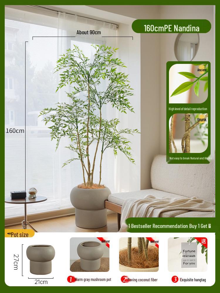 Nandina Bionics Artificial Tree: Elegant Indoor Decor, Large Potted Floor Plant