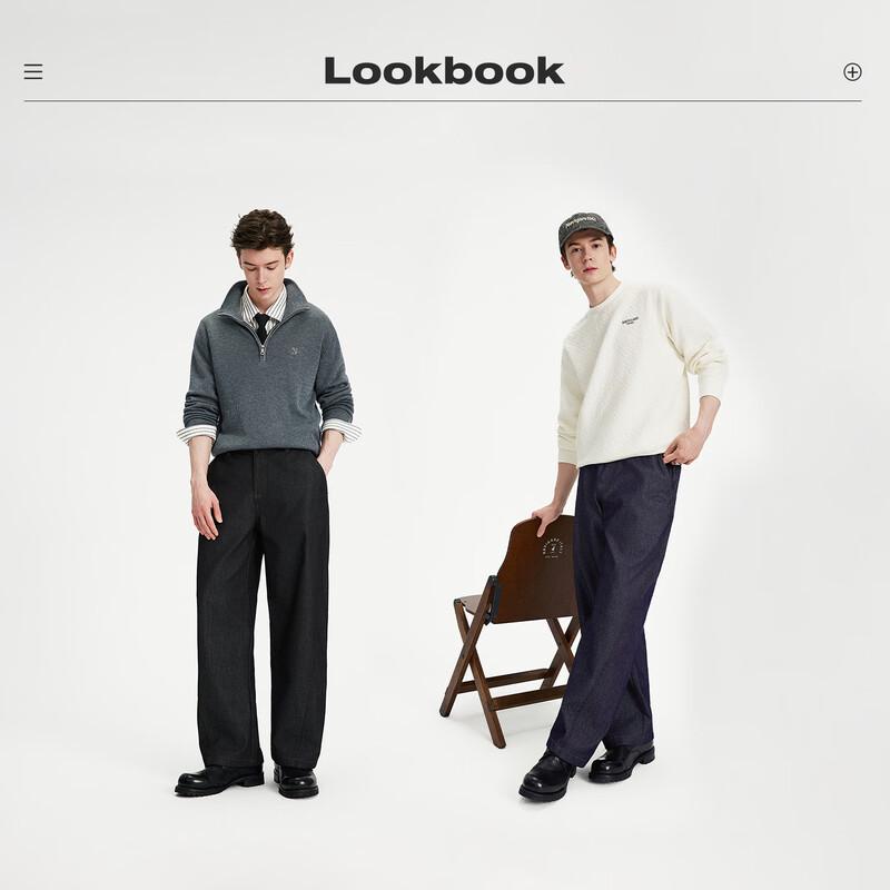 NVG·YOUNG Men's Brushed Wide-Leg Balloon Jeans