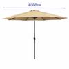Marbueno Parasol Acero 8 Varillas D300 cm Poliéster Marrón Jardín, Piscina, Terraza
