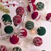 Velvet Flocked Christmas Balls 12X Christmas Tree Ball Decorations Retro Decorative Christmas Tree Ball With Glitter For New