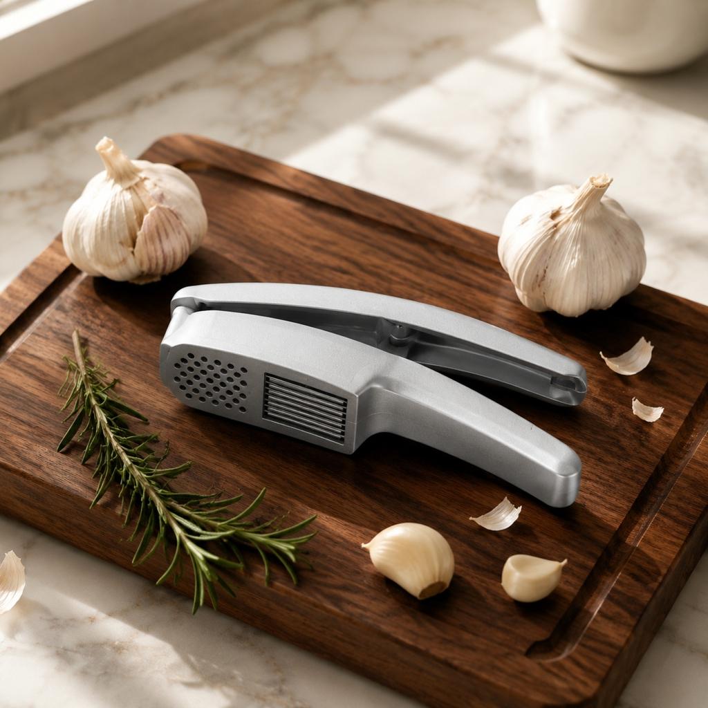 2-in-1 Manual Garlic and Press Aluminum Alloy Kitchen Tool