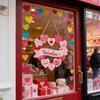 Valentines Day Heart Door Sign Love Wooden Sign Happy Valentines Day Decor For Front Door 12 Hearts Love Birds Decorations