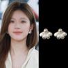 Xu I is dazzling Zhao Lusi Xu Yan same silver needle zircon pearl earrings elegant stud earrings light luxury high-end earrings