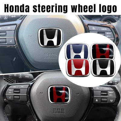 3D Metal Alloy Car Steering Wheel Badge Emblem Steer Wheel Sticker Decal Car Styling For CIVIC HR-V XR-V URV FREED STEPWGN