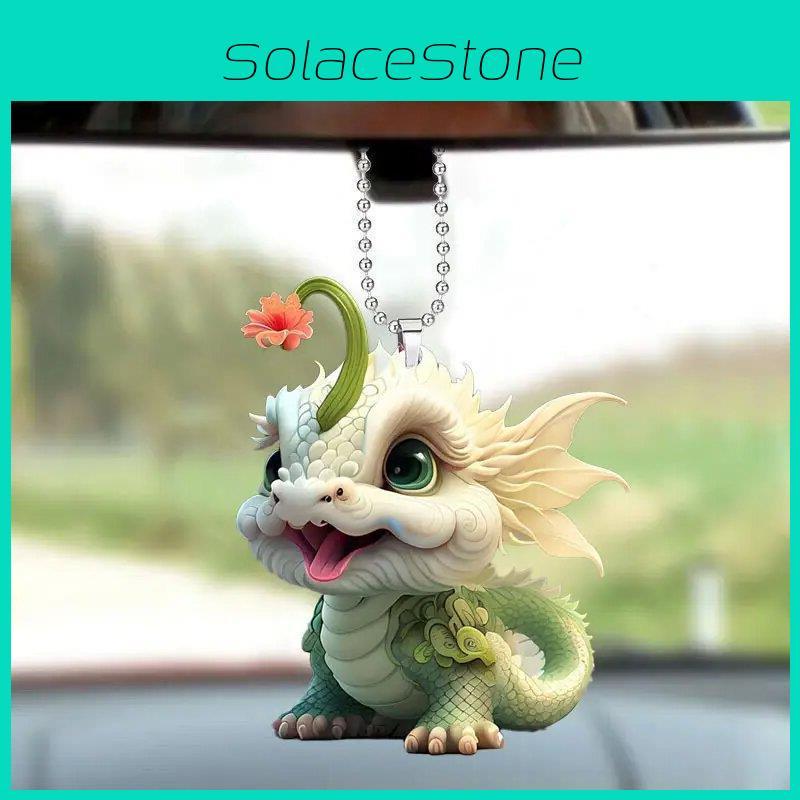 Creative 2d Acrylic Cute Dragon Hanging Pendant Ideal For Car And Backpack Use
