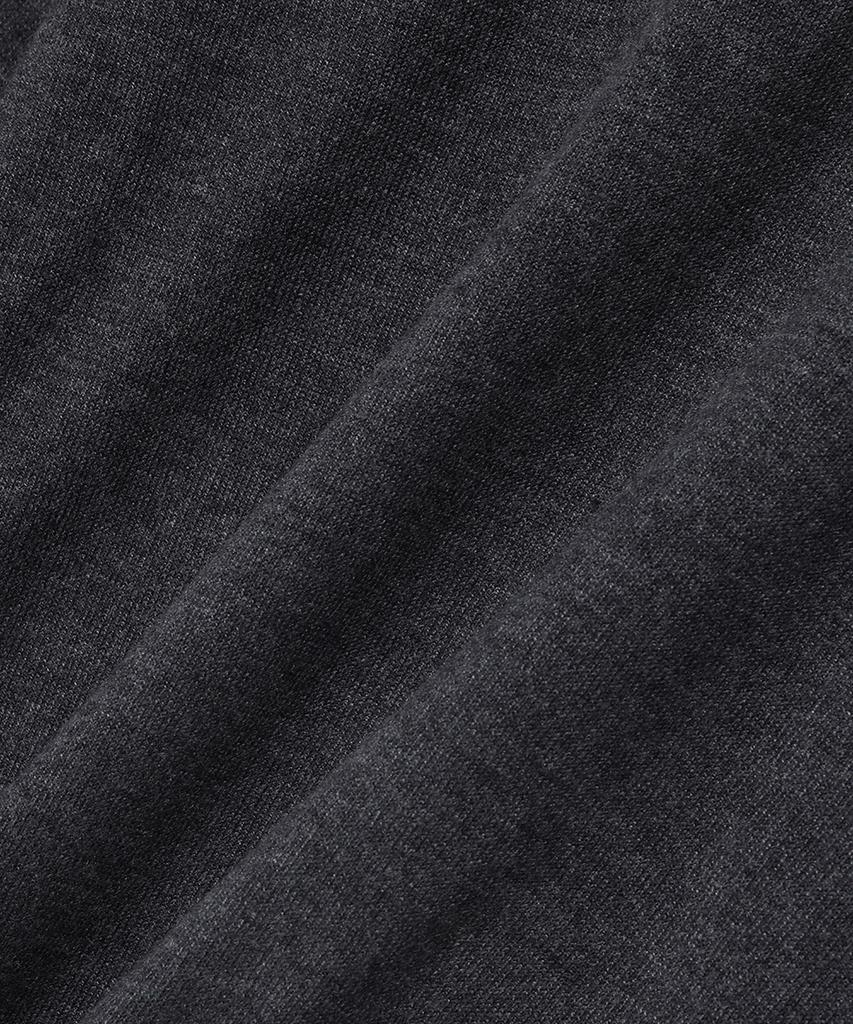 NOIRER Cashmere Layered Mock Neck Cardigan Knit (Dark Gray)