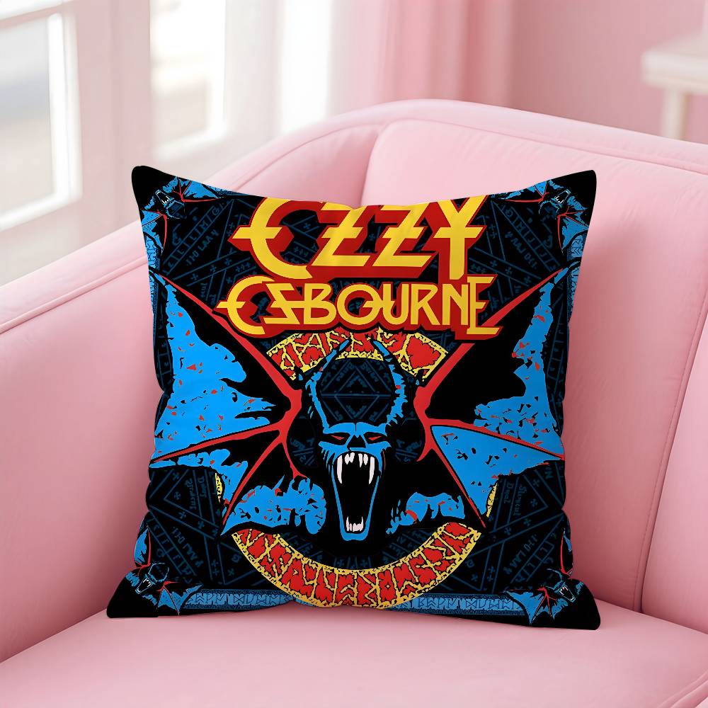 O-Ozzy Osbourne Band Lead Singer Pillow Case Pattern Printed Pillowcase for Living Room Sofa Cushion Cover & Bedroom Decor