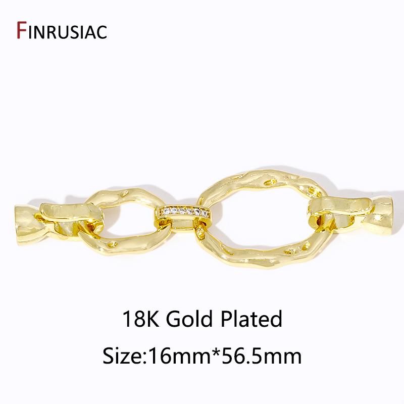 

18K Gold Plated Brass Pearl Clasp Connector, Oval Closure Fasteners Lock Clasps For DIY Bracelet Jewelry Making Accessories 1 piece