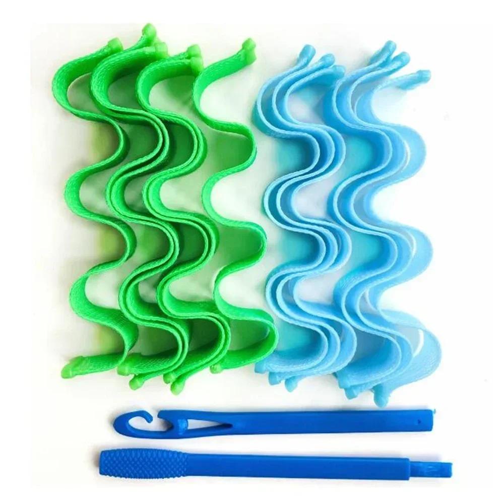 12Pcs Heatless Hair Curlers Spiral Hairs Curlers 30CM  Magic No Heat Hairs Curls for Long Styling Hooks DIY Hair Rollers Set