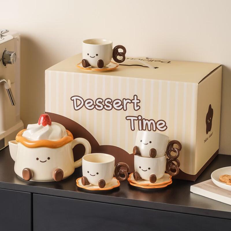 Deouxingguang Cute Cake Ceramic Drinkware Set