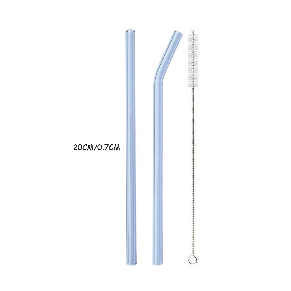3Pcs High Borosilicate Glass Straw Colors Reusable Drinking Straw Set Eco Friendly Cocktails Bar Accessories Straw with Brush