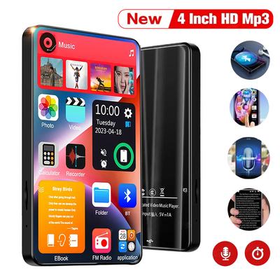 MP3 Player with Bluetooth and WiFi 4 Inch Full Touch Screen Mp4 Player with Speakers Android Digital HiFi Sound Music Player
