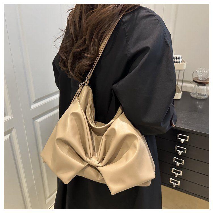 Korean-style Cute PU Leather Big Bowknot Backpack Crossbody Bag Shoulder Bags Large-capacity Storage Bag Woman Bags Wallet