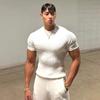 Men S Waffle Knit Short Sleeve Fitted Casual T Shirt