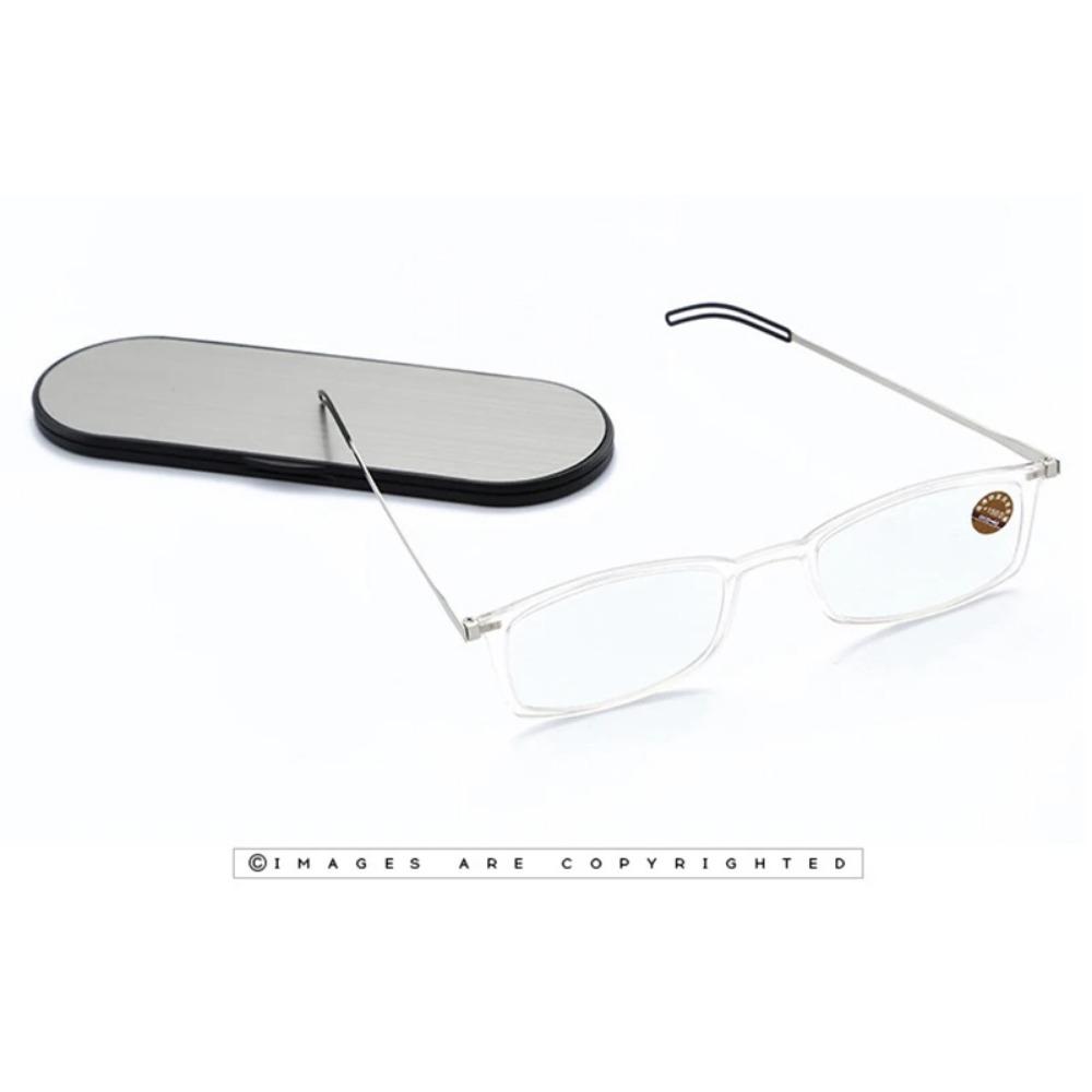 

універсальні ультратонкі окуляри для читання з захистом від синього світла для чоловіків і жінок, в комплекті портативний чохол для окулярів для мобільного телефону +1.50 +2.00 +100