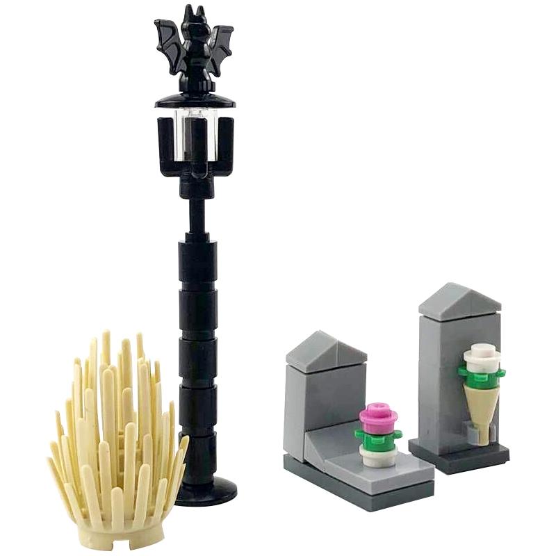 Non-Toxic Moc Creative Horror Halloween Grave Graveyard Spiders Building Blocks Bricks Educational Toys For Children Assemble Block Parts