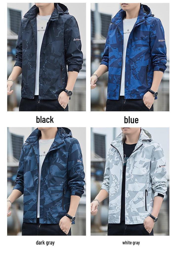 Eldoria 2025 Men's Camouflage Windbreaker Jacket for Spring and Autumn - Outdoor, Windproof, Casual Sports.